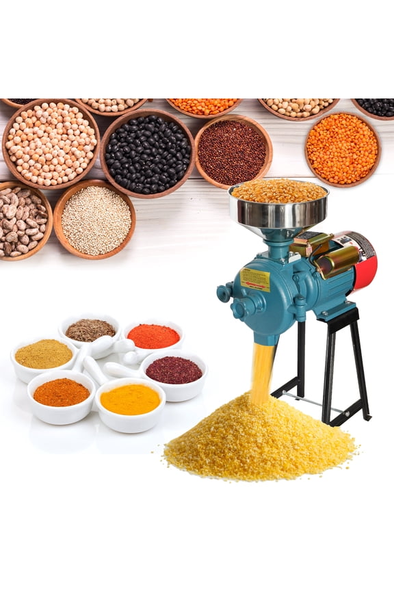 Grain Mill Electric Grain Grinder 3000W Commercial Corn Grinder Machine for Wheat Grinder 80 Grids Grinding Diameter with Funnel,Dry Grinder