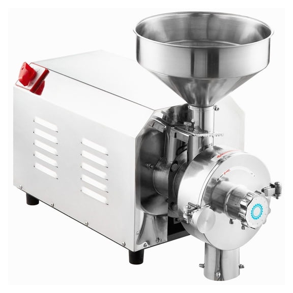 Grain Mill Grinder 3000W Electric, Commercial Food Processing Machine for Grain, Cereals, Spices, Herbs - Adjustable Fineness, 100kg/h Capacity