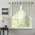 thumbnail image 1 of VHC Brands Grain Sack Aqua Blue Stripe Coastal Farmhouse Prairie Swag Curtain Set 36x36x18, 1 of 6