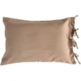 thumbnail image 1 of Home Collections by Raghu 94x104 Grain Sack Stripe Oat-Barn Red Bed Cover Queen, 1 of 2