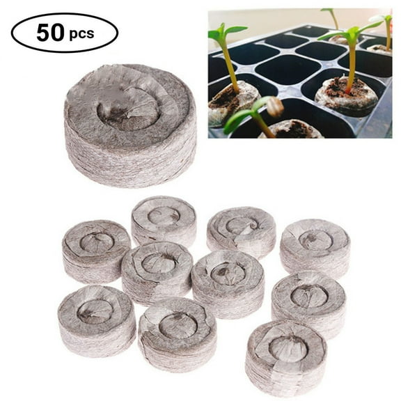 Grain Starting Plugs 50 Pack, Peat Pellets for Germination, Compressed Soil Blocks for Vegetable Flower grainslings