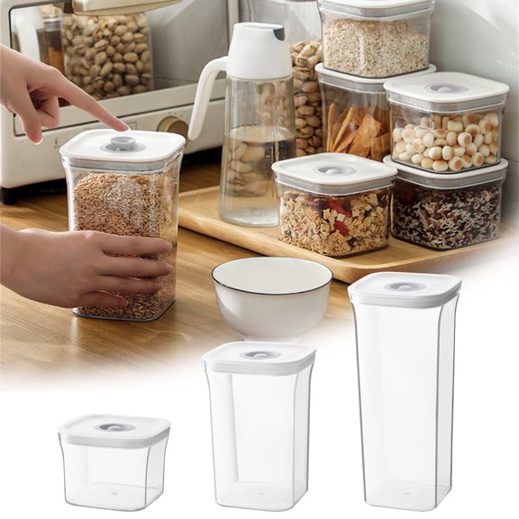 Grain Storage Container Sealed Miscellaneous Grain Tank Transparent Rice Storage Kitchen Food Grade Airtight Design for Long Term Food Preservation for Pantry Organization & Bulk Food Akmoler