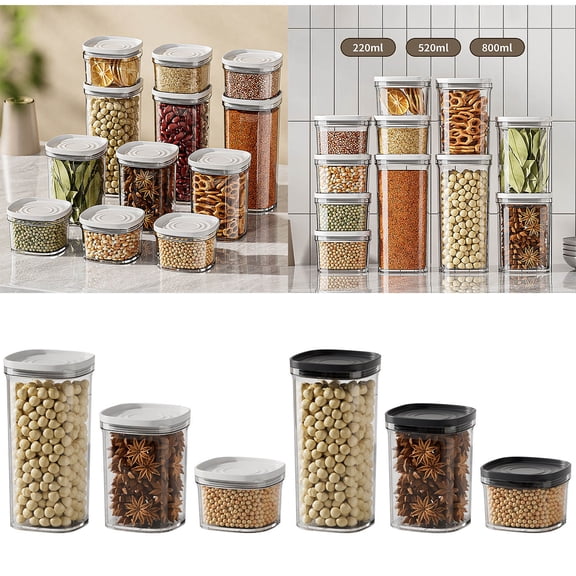 Grain Storage Container Sealed Tank Kitchen Pantry Food Grade Plastic Airtight Moisture Proof Bulk Food Dry Goods Long Term Storage Airtight Jar Akmoler | Black