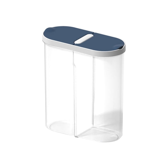 Grain Storage Container Transparent Divided Airtight Food Storage Box Household Rice Pasta Cereal Bin Kitchen Pantry Organization Sealed Lid Stackable