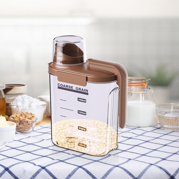 Grain Storage Jar, Transparent Sealed Food Container for Rice, Grains, and Miscellaneous Kitchen Ingredients, Airtight, Freshness Lock Design for Easy Storage and Organization in Kitchen