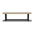 thumbnail image 1 of Grain Wood Furniture Cascais Solid Wood Bench with Industrial Base in Blonde Oak Top and Black Oak Base, 1 of 3