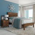 thumbnail image 1 of Grain Wood Furniture Greenport Solid Wood Platform Bed, Twin Size, Brushed Walnut, 1 of 6
