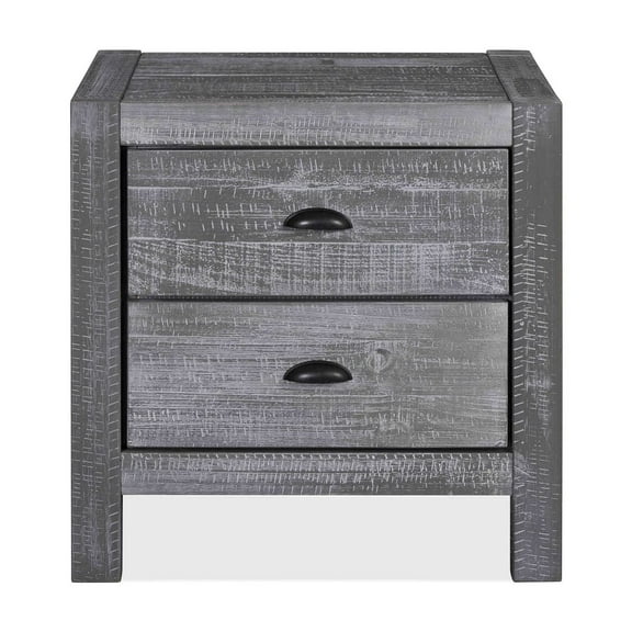 Grain Wood Furniture Montauk 2-Drawer Nightstand, Rustic Grey