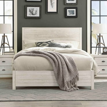 Grain Wood Furniture Standard Montauk Solid Wood Bed, Full Size, Rustic Off-White