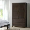 thumbnail image 1 of Grain Wood Furniture Shaker 2-Door Armoire, Solid Wood with an Expresso Finish, 1 of 9