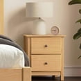 thumbnail image 1 of Grain Wood Furniture Shaker 2-Drawer Bedside Nightstand, Solid Wood with Cherry Finish, 1 of 12
