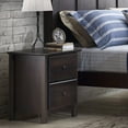thumbnail image 1 of Grain Wood Furniture Shaker 2-Drawer Bedside Nightstand, Solid Wood with Expresso Finish, 1 of 6