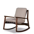 thumbnail image 1 of Grain Wood Furniture Solid Wood Mid Century Rocking Chair with Beige Cushions, 1 of 6