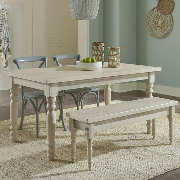 Grain Wood Furniture Valerie Original Solid Wood 63" Dining Table, Off-White