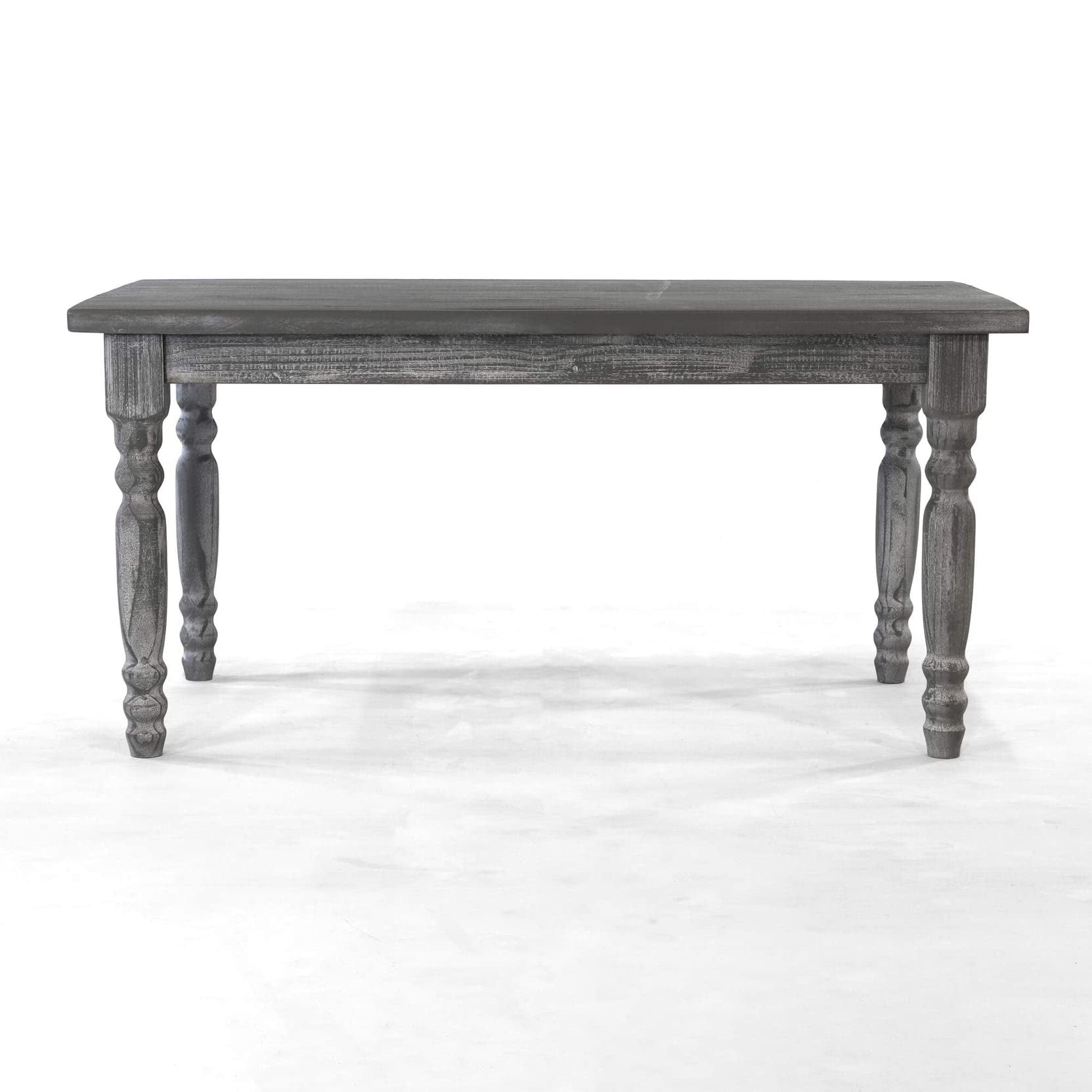 Grain Wood Furniture Valerie Original Solid Wood 63" Dining Table, Rustic Grey