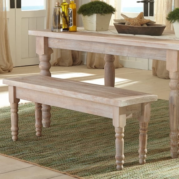 Grain Wood Furniture Valerie Solid Wood Bench with a Driftwood finish