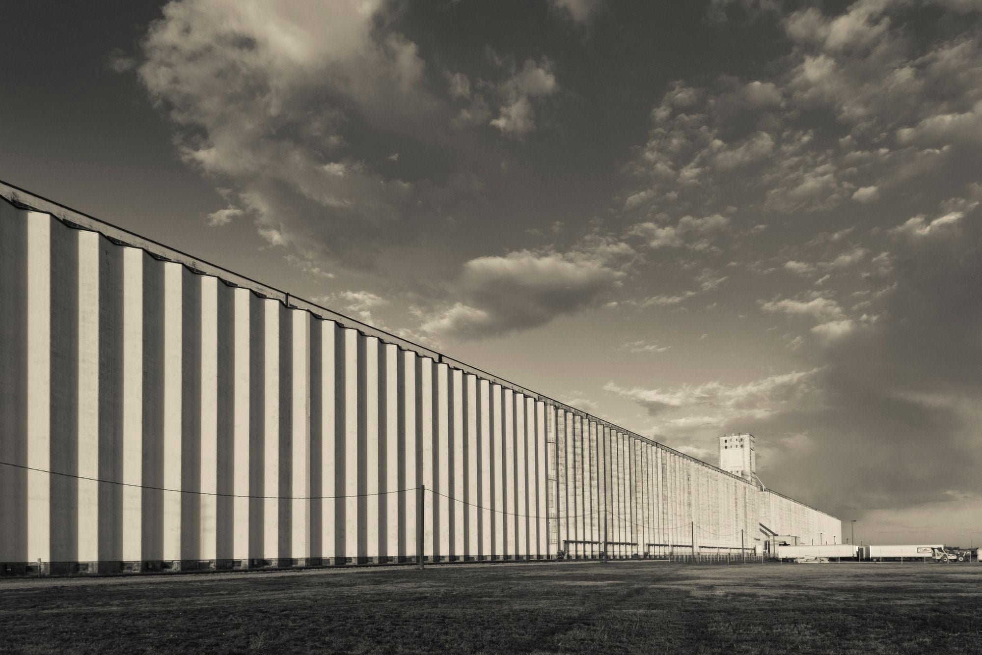 Grain elevator at dusk Hutchinson Reno County Kansas USA Canvas Art - Panoramic Images (24 x 36)