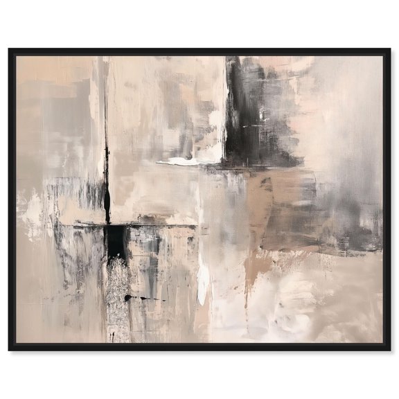 Grain of Memory Canvas Print Abstract Art by Art Remedy, Black Frame, 20 x 16