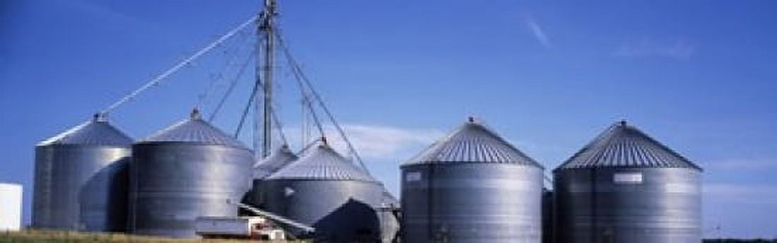 Grain storage bins Nebraska USA Canvas Art - Panoramic Images (36 x 12)