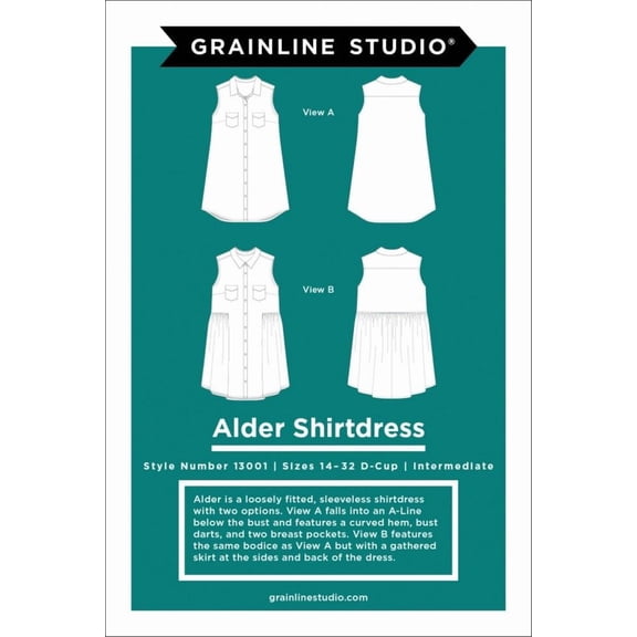 Grainline Studio Paper Sewing Pattern Alder Shirtdress - Dresses for Women
