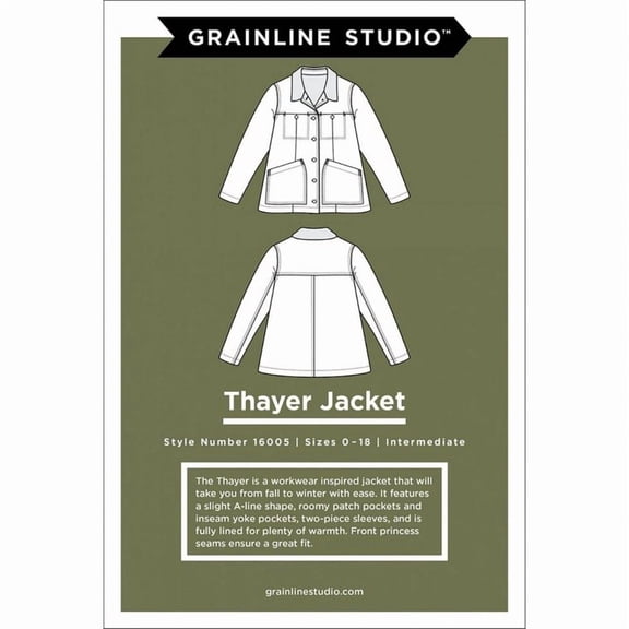 Grainline Studio Paper Sewing Pattern Thayer Jacket - Jackets for Women