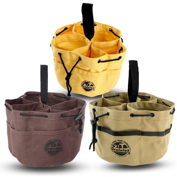 Graintex 18 Pocket Grab Bags Set of 3 Pcs Rip-Stop Canvas, Drawstring Closure, Small Parts Organizer Bag, Small Tools, Screws, Parts, Parachute Tool Bag, Parachute Tool Organizer for Essential Items
