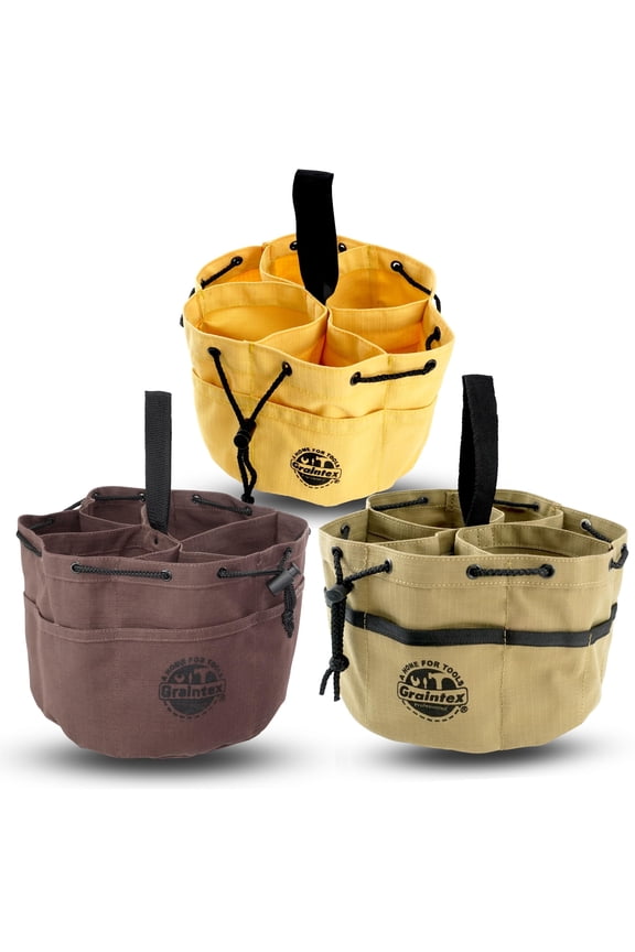 18 Pocket Grab Bags Set of 3 Pcs Rip-Stop Canvas, Drawstring Closure, Small Parts Organizer Bag, Small Tools, Screws, Parts, Parachute Tool Bag, Parachute Tool Organizer for Essential Items