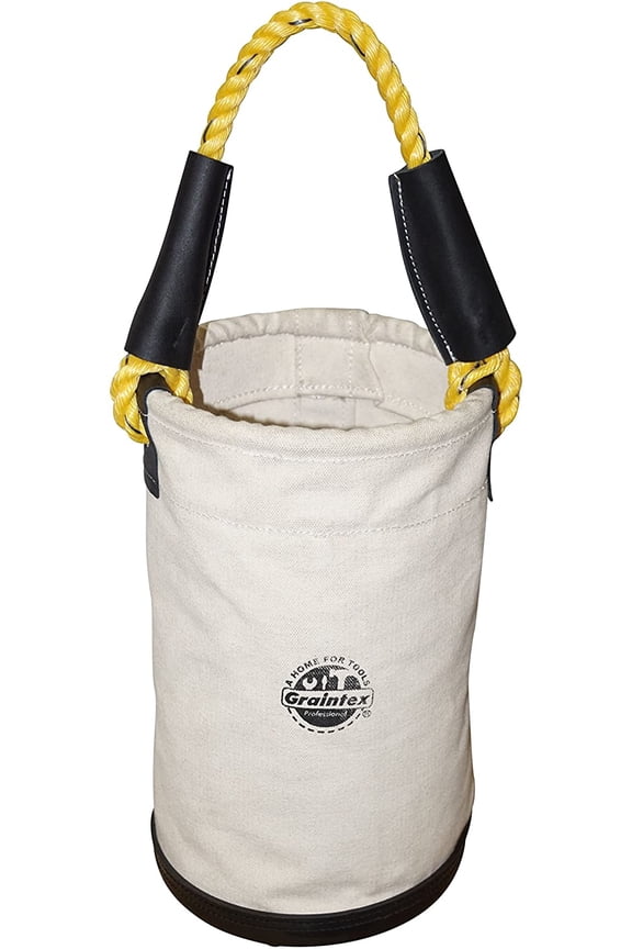 CB2296 Utility Canvas Bucket Plastic Bottom 15" X 10" Rope Handle