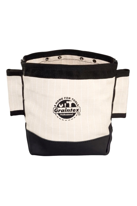 CB2307 Heavy Duty Rip-Stop Canvas Nut & Bolt Bag with Leather Bottom, Webbing Tunnel Loops for Belt