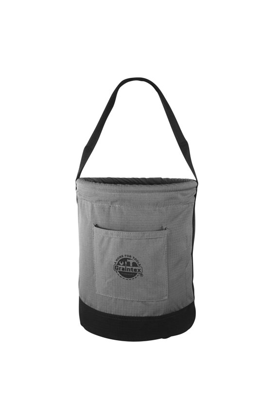Canvas Utility Bucket 12"x15", Round Tool Bucket, Reinforced Base & Carry Handle, Ripstop Canvas, Multi-Purpose Bag for Jobsite, Gardening, Home Use, Ideal for Tool Storage Solutions (Rust)