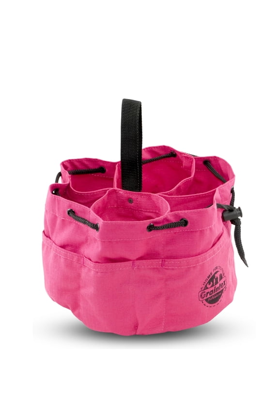 GB2885 Grab Bag 18 Pockets Drawstring Closure Pink Color Rip-stop Canvas