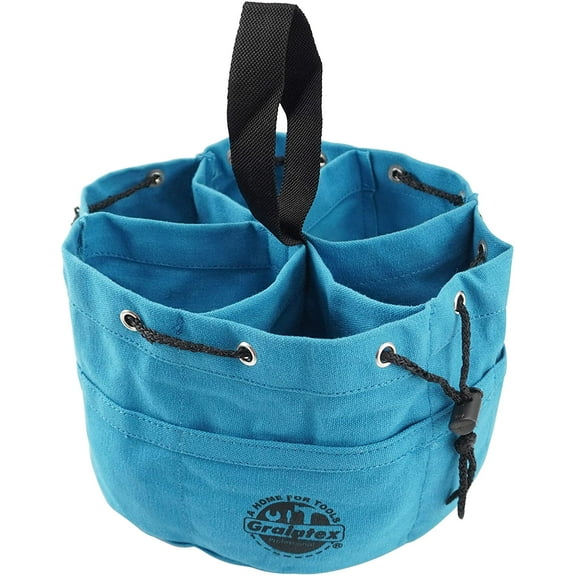 Graintex GB2892 Grab Bag Blue Color Rip-Stop Canvas 18 Pockets Drawstring Closure