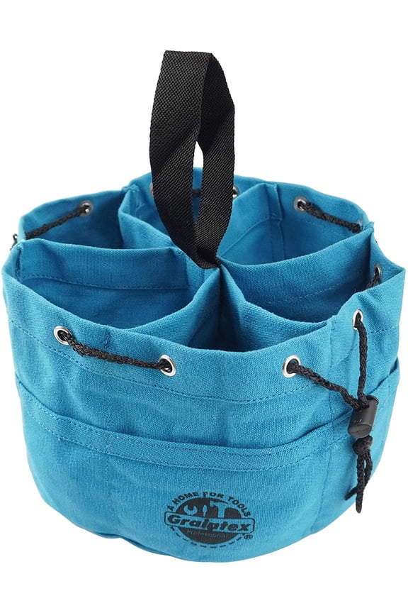 GB2892 Grab Bag Blue Color Rip-Stop Canvas 18 Pockets Drawstring Closure