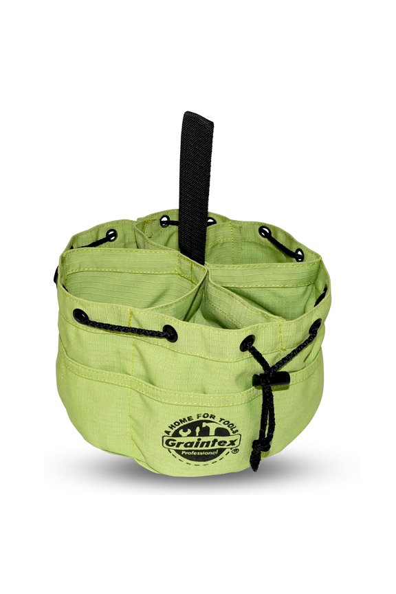 GB2893 Grab Bag Lime Green Color Rip-stop Canvas 18 Pockets Drawstring Closure