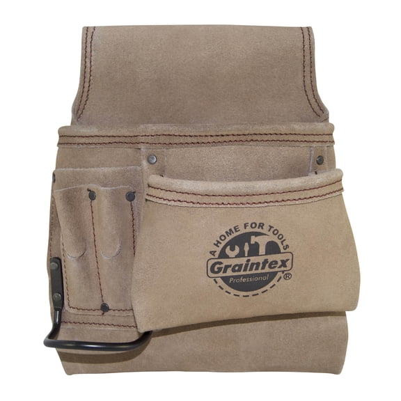 Graintex SS2291 :: 5 Pocket Right Handed Nail & Tool Pouch Suede Leather