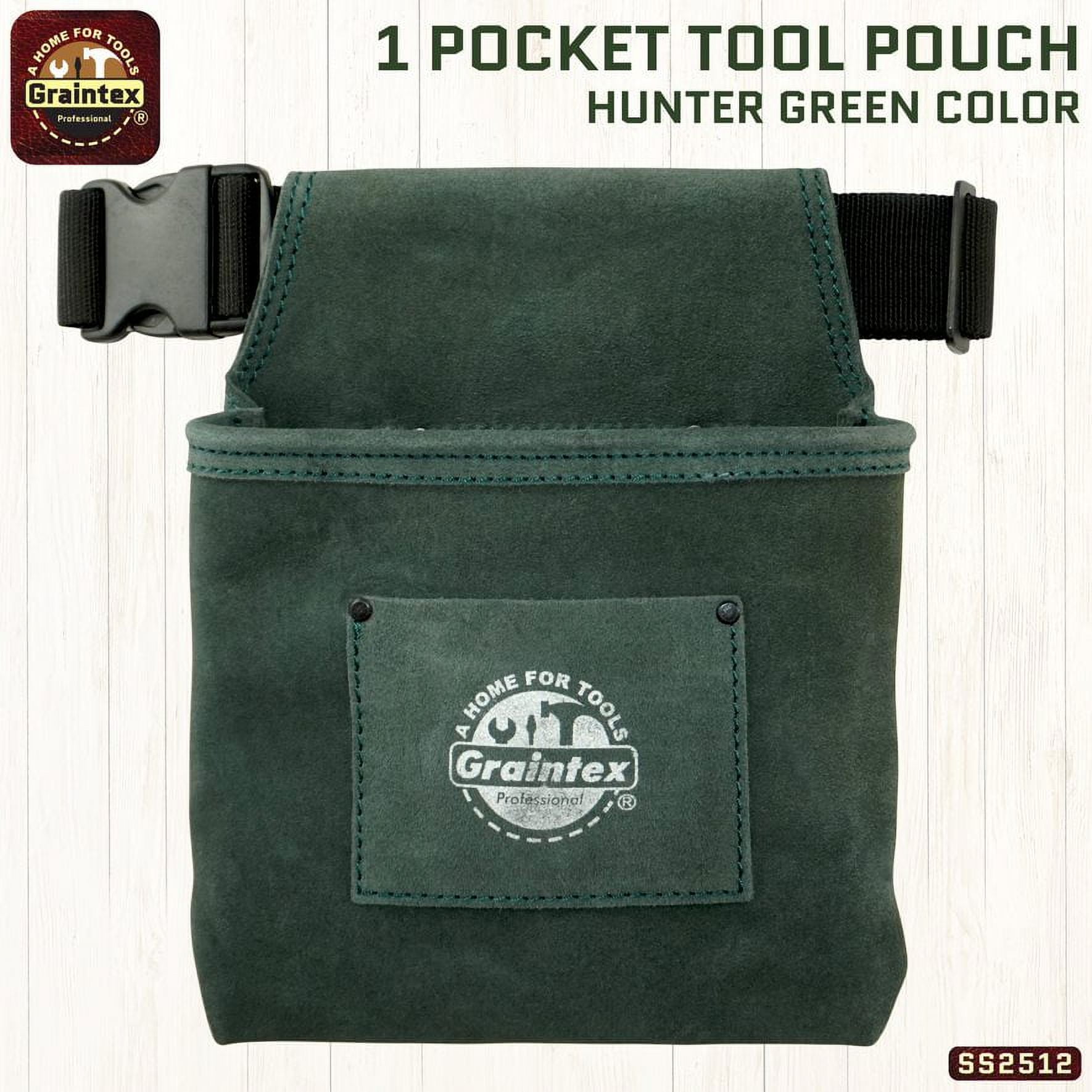 Graintex Leather Tool Pouch – One Pocket Nail & Tool Pouch For Construction & DIY