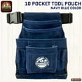 thumbnail image 1 of Graintex SS2564 :: 10 POCKET NAIL & TOOL POUCH NAVY BLUE COLOR SUEDE LEATHER WITH BELT, 1 of 2