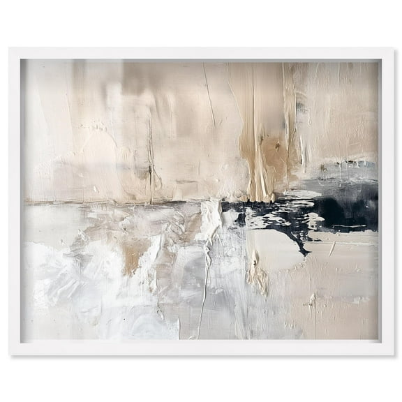 Grainy Wall Echoes II Shadowbox Print Abstract Art by Art Remedy, White Frame, 20 x 16