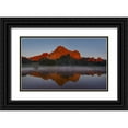 thumbnail image 1 of Grall, Don 14x10 Black Ornate Wood Framed with Double Matting Museum Art Print Titled - CO, Colorado Springs Cliff reflected in pond, 1 of 4