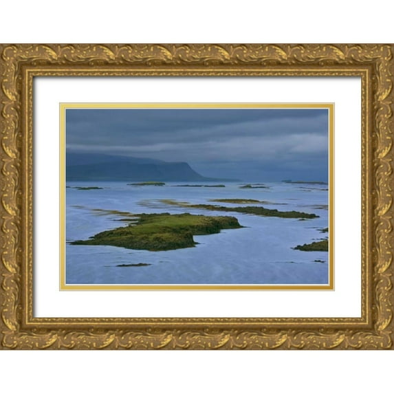 Grall, Don 14x11 Gold Ornate Wood Framed with Double Matting Museum Art Print Titled - Iceland Hvammsfjordhur Fjord on the coast