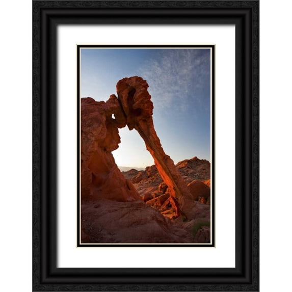 Grall, Don 17x24 Black Ornate Wood Framed with Double Matting Museum Art Print Titled - Nevada, Valley of Fire SP View of Elephant Rock