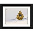 thumbnail image 1 of Grall, Don 24x17 Black Ornate Wood Framed with Double Matting Museum Art Print Titled - Colorado A slippery when wet sign buried in snow, 1 of 4