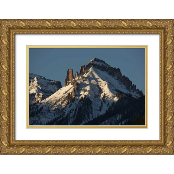 Grall, Don 24x17 Gold Ornate Wood Framed with Double Matting Museum Art Print Titled - Colorado, Uncompahgre NF Sunrise on Turret Ridge