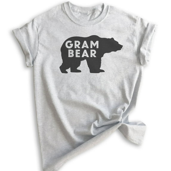 Gram Bear T-Shirt, Unisex Women's Shirt, Grandma T-shirt, Gram Shirt, Grandmother Shirt, Heather Ash, 3X-Large