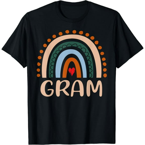 Gram Rainbow Grandma Cute Mothers Day Funny Gram T-Shirt