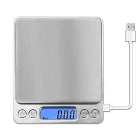 TiokMc Mini Pocket Digital Kitchen Scale 1000g/0.1g with 2 Trays, LCD Display, Tare Function, Portable Food, Baking, Jewelry, Herbs Scale (Battery Not Included)