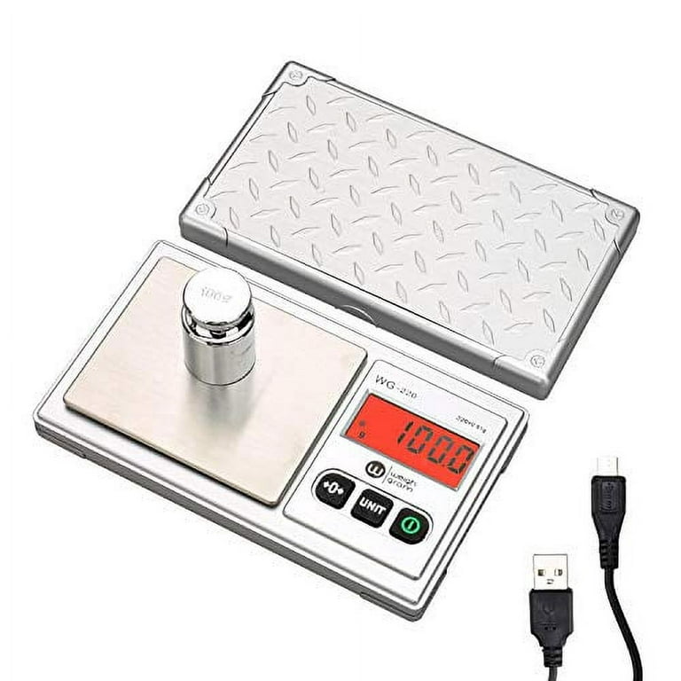 Digital Pocket Scale Set,100 g 0.01 g Mini Scale Electronic Grams Scale  with 1 g, 2 g, 5 g, 10 g, 20 g, 100 g Calibration Weight and Calibration