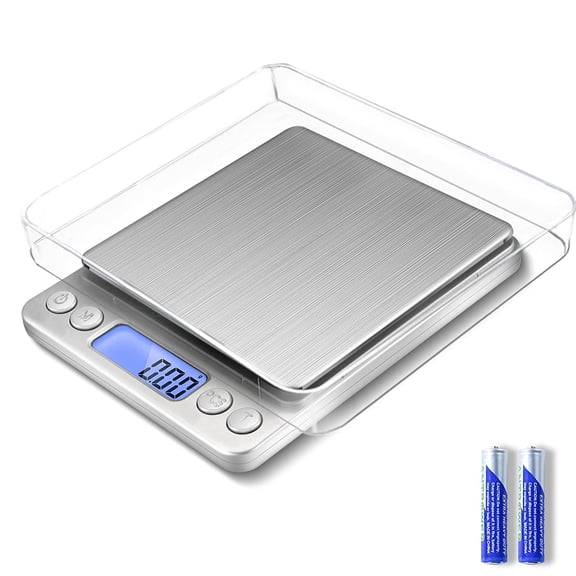 Gram Scale Small Digital Food Scale, 3000g by 0.1Gram/0.01Ounce, Accurate Weighting, MEIYA Multifunction Kitchen Scale for Jewelry/Baking/Soap, 6 Units, Tare Function, LCD Display, Including Battery