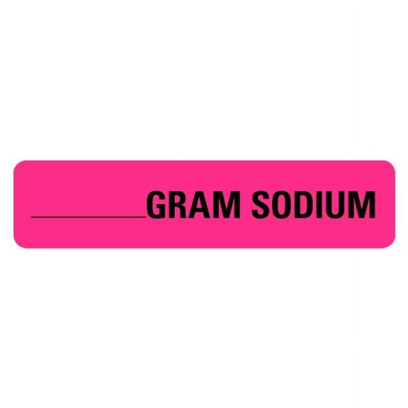 Gram Sodium Food Service Medical Labels