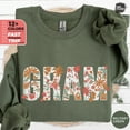thumbnail image 1 of Gram Sweatshirt, Floral Gram Sweater, Birthday Grandma, Mothers Day Gift, New Baby Announcement, Pregnancy Reveal Retro Hoodie SWEATSHIRT All Size S-5XL, 1 of 5